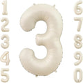 Cream Number 3 Balloon 40 Inch, Foil Numeral by Unknown