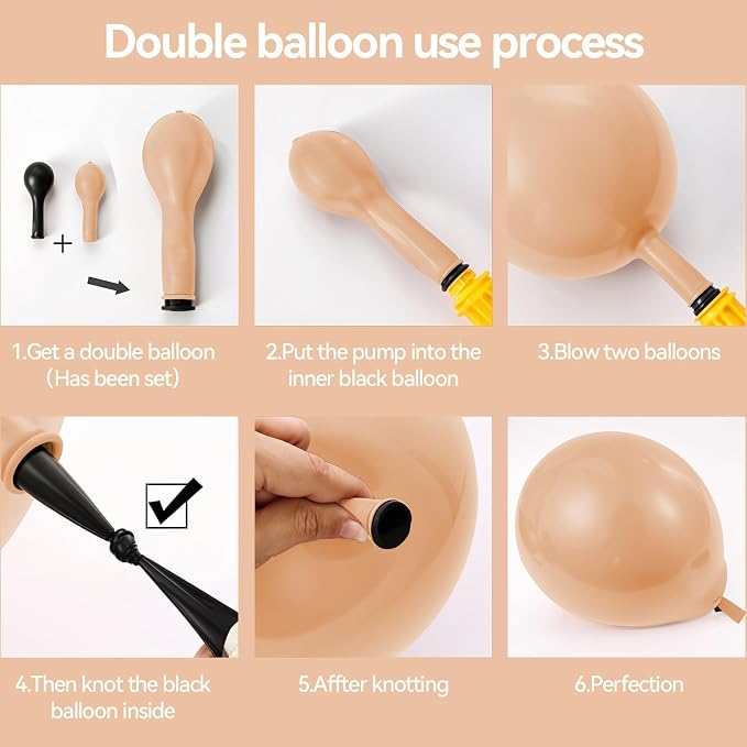 Netural Balloon Garland Arch Kit, Double Stuffed Beige Cream Tan Balloons - Image 7