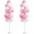 HIINS Baby Pink Chrome Balloon Column Kit Set of 2 by HiinsPartyDecoration