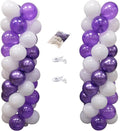 100Pcs Purple and White Column Tower Balloons by MOXMAY
