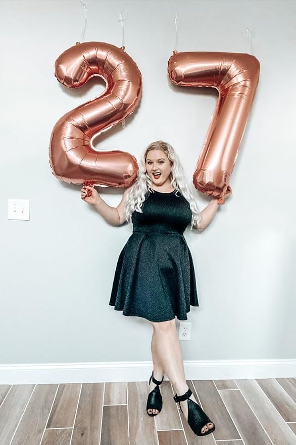 Number Balloons 40 Inch Rose Gold 6 Balloon - Image 2