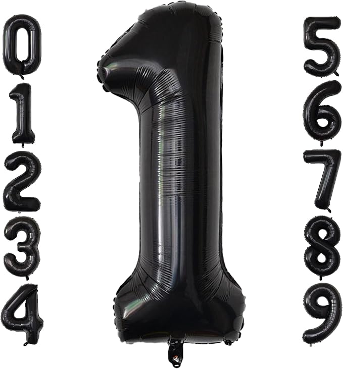 Number Balloons Black Party Balloon by United-UnicornsParty