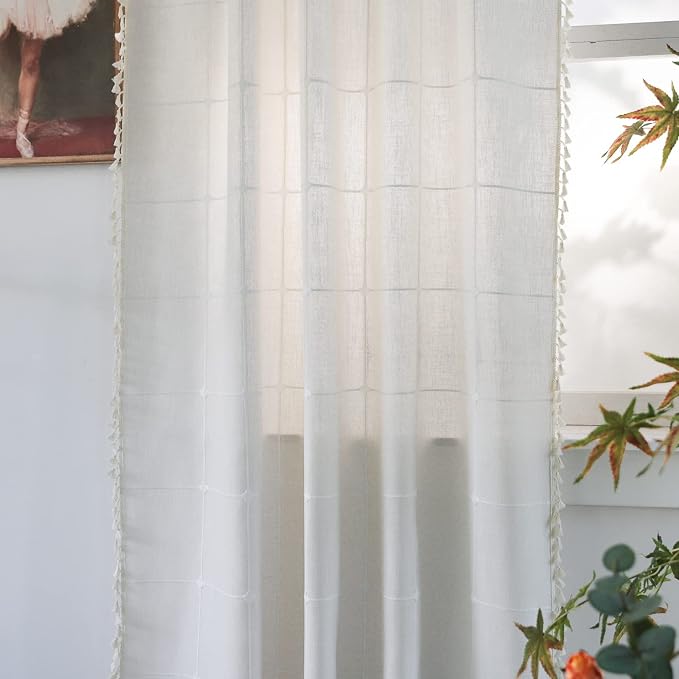 Sutuo Home Boho Curtain for Bedroom 96 Inch Length, Light Filtering Country - Image 3