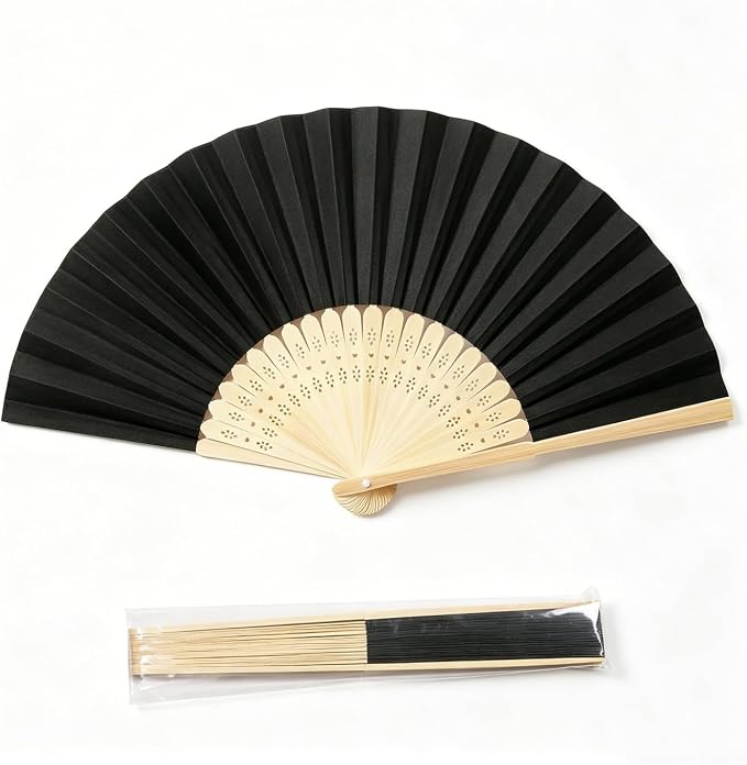 Paper Hand Fans, 8.3 Inch Foldable Handheld Fans by ffscafscn