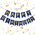 Blue Happy Birthday Banner, Backdrop Birthday Party Supplies, No DIY by ZgimiPartyHome