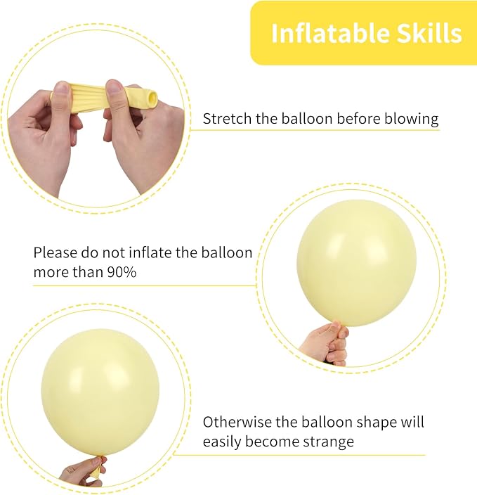 RUBFAC 87pcs Pastel Yellow Balloons Different Sizes 18 12 10 5 Inches - Image 3