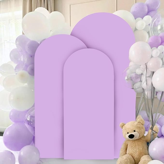 FANPROMS Wedding Arch Cover Set of 3 Lavender Arch Backdrop Cover 4 5 6FT - Image 6