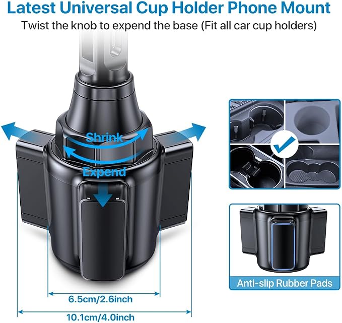 Miracase Long Neck Car Cup Holder Phone Mount Compatible - Image 3
