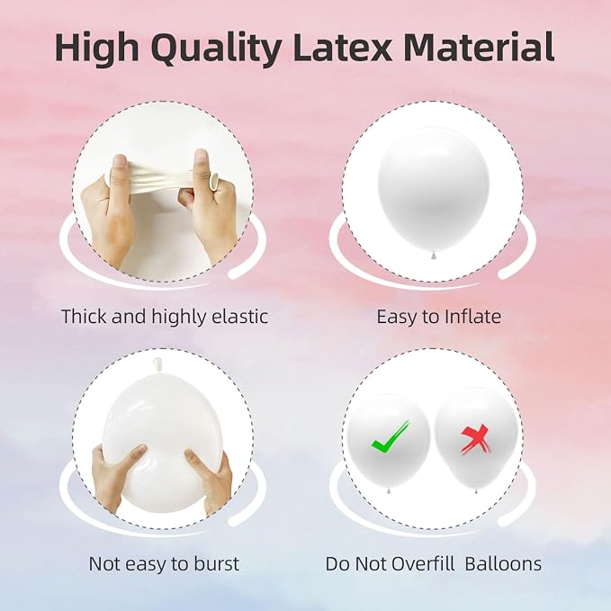 135pcs White Balloons Different Sizes 18" 12" 10" 5" White Balloon Garland Arch - Image 3