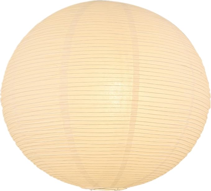 White Round Paper Lantern Lampshade, Chinese Foldable Design - Image 2