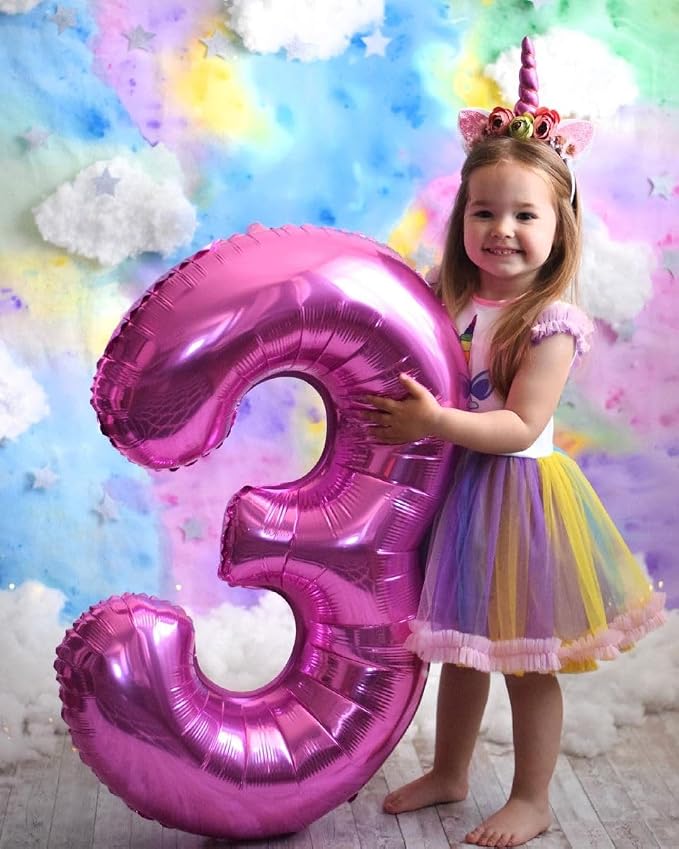 Number Balloons 40 Inch Rose Purple 2 Balloon - Image 2