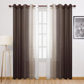DWCN Ombre Faux Linen Sheer Curtains by DWCN