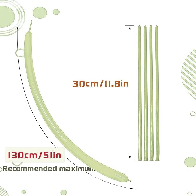 Avocado Green Long Balloons Premium 260 Twisting Balloons Animals Magic - Image 3