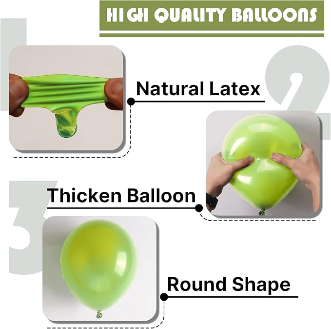 PartyWoo Lime Balloons 101pcs Green Light Green Color 12 Inch | Balloons - Image 8