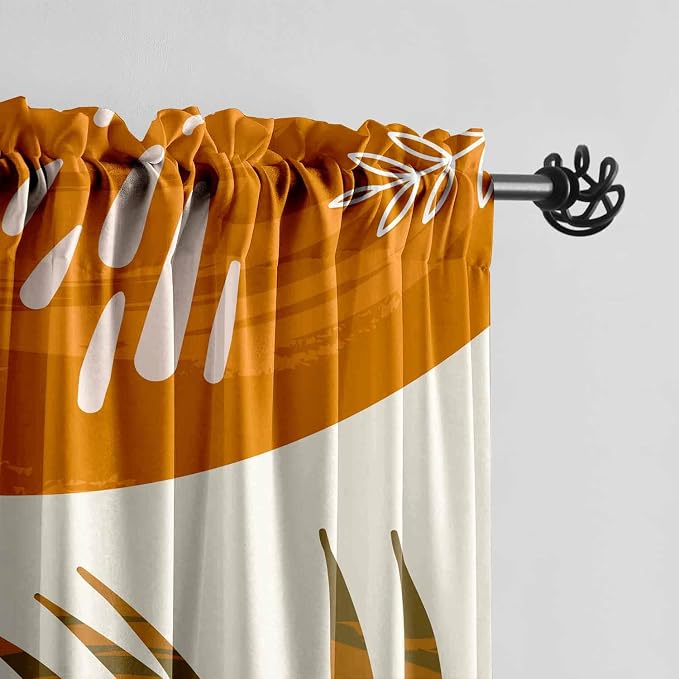 Boho Curtains 63 Inch Length Mid Century Light Filtering Curtains - Image 3