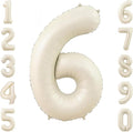 Cream Number 6 Balloon 40 Inch, Foil Numeral by Unknown