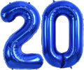 TONIFUL 40 Inch Navy Blue Number 20 Balloon Large Foil 20th Birthday Decor | by TONIFUL