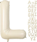 Cream Letter L Balloons, 40 Inch Balloons Letter L Mylar Helium Large L Balloon by BBPOOL