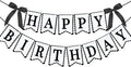 Bow Happy Birthday Banner for Bow Birthday Decorations Pink Bows Garland for by JOTTING