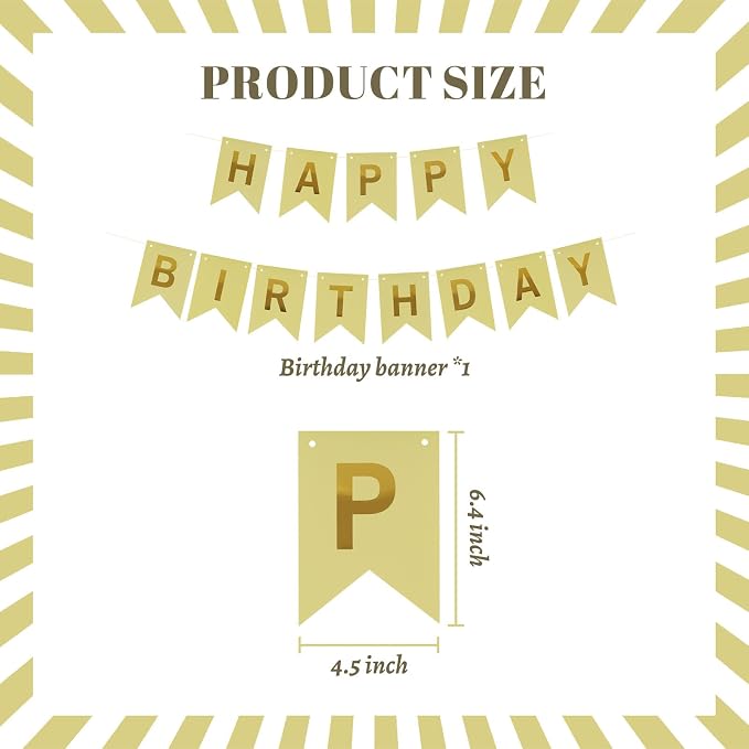 ZHENGYE Happy Birthday Banner Yellow Birthday Decoration Sign Birthday Party - Image 2