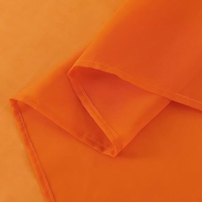 SpaceDresser Orange Sheer Curtains 4 Panels Rod Pocket Semi-Sheer Curtain 72 - Image 7