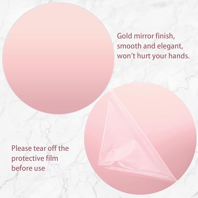 Thyle 20 Pcs 10 Inch Acrylic Round Mirrors for Tables Centerpieces Circle Mirrors Candle Plates for Wall Wedding Table Centerpieces for Baby Shower Party, Thickness 1 mm (Rose Gold)