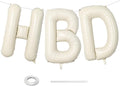40 Inch Cream HBD Balloons for Boho Birthday Party Decorations, Giant Beige HBD by Lingqiang