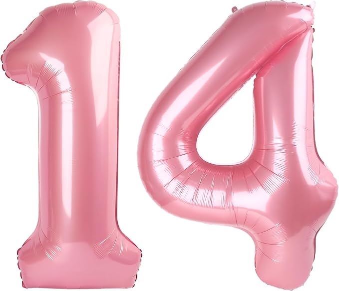 Number Balloons 14 Balloon 40 inch Pearl Pink by Enyeopd