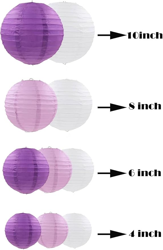 ZOOYOO 10pcs Paper Lanterns, Graduation, Gender Reveal, Anniversary, Birthday - Image 2