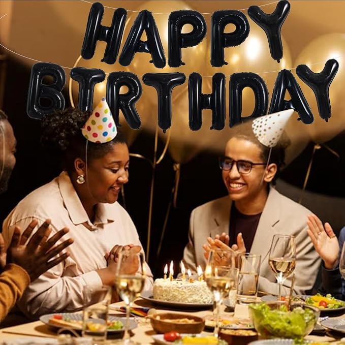 TONIFUL Black Letter Balloons 1 Set 16 Inch A-Z Custom Alphabet Banner | 26 Pcs - Image 6