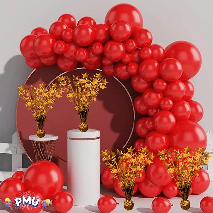 PMU 12 Pack Bursting Star Metallic Foil Spray Centerpiece- Metallic Orange - Image 3