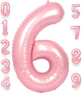 RainbowQ Pink 6 Balloon Number 40 Inch 0-40 Foil Large Balloons | Big Mylar 6 by RainbowQParty