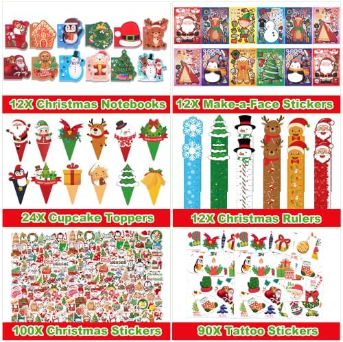358PCS Christmas Party Favors Supplies Decoration, Goodie Bag Pinata Stocking Stuffers Bulk, Treasure Box Toy for Classroom Rewards, Advent Calendar Stuff Filler, Carnival Prizes, Xmas Birthday Gifts - Image 6