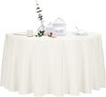 Ascoza 2pack 108 Inch Ivory Round Tablecloth in Polyester Fabric for Wedding/Banquet/Restaurant/Parties