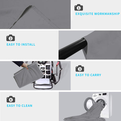 ISSUNTEX 10X10 ft/3X3 Meters Background Photo Backdrop, Photo Studio, Collapsible High Density Screen for Video Photography and Television-Gray