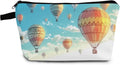Hot Air Balloon Print Small Cosmetic Bag | Cartoon Spotted Dog Makeup Organizer by Unknown
