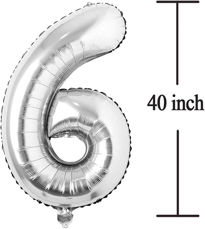 Silver 60 Number Balloons Big Giant Jumbo Large Number 60 Foil Mylar Balloons - Image 2