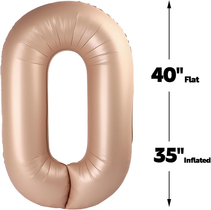 Light Brown Number 0 Balloon 40 inch, 0th Birthday Party Balloons Decoration | - Image 3