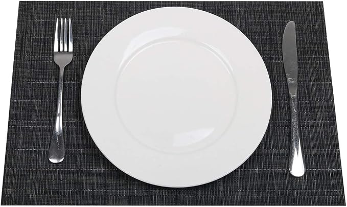 SHACOS Placemats Set of 6 Woven Vinyl Place Mats - Image 6