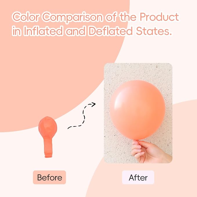 110pcs Peach Balloons, 18 12 10 5 inch Pastel Orange Balloons Different Sizes - Image 4