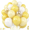 Yellow and White Balloons, 12 Inch Pastel Light Yellow Ivory White and Clear by TAOYE
