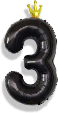 3rd Birthday Number Balloons for Girls, 40 Inch Black Foil Number Balloons by Isndare