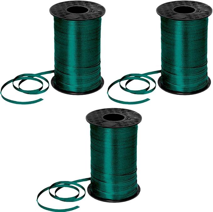 PMU 1500 Yards x 3/16in Hunter Green Crimped Curling Ribbon String by PMU