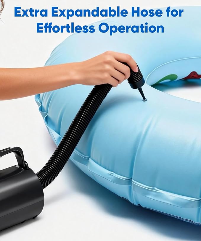 Electric Air Pump with Hose for Inflatables, High Power Inflator Deflator Blow - Image 3