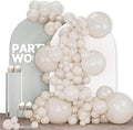 PartyWoo Pearl Sand Balloons 140pcs White Beige Cream Ivory Color | Different by PartyWoo