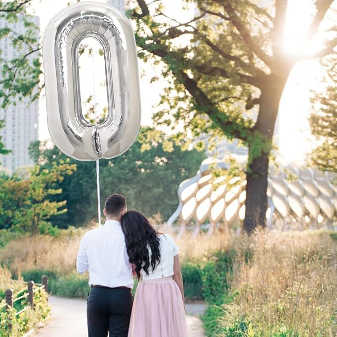 TONIFUL 40 Inch Large Silver Letter O Foil Balloons Alphabet Balloons | Giant - Image 4