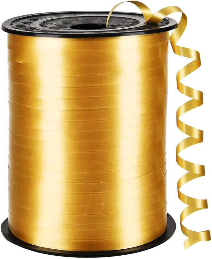 Gold PVC Plastic Curling Ribbon, 500 Yard x 3/16" by LACNNY
