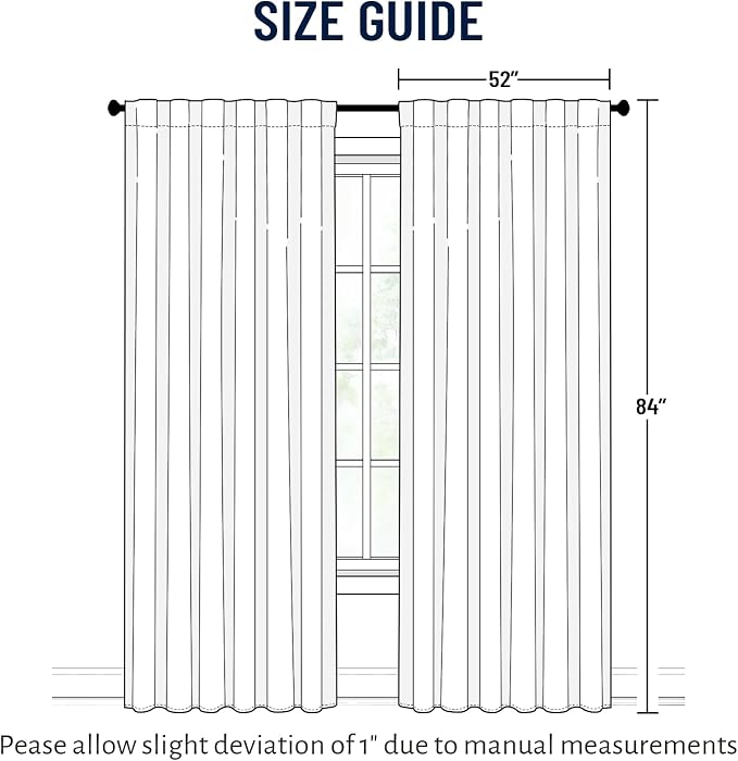 Yakamok Navy Blue Blackout Curtains - Image 2