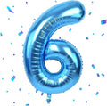 40 inch Blue Number Balloon Giant Foil Helium Balloons Blue Number 6 Balloon by Yeodong