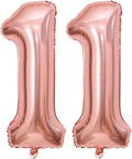 Rose Gold 11 Number Balloons, 40 Inch Giant Number 11 Balloons Foil Mylar by Lovoir